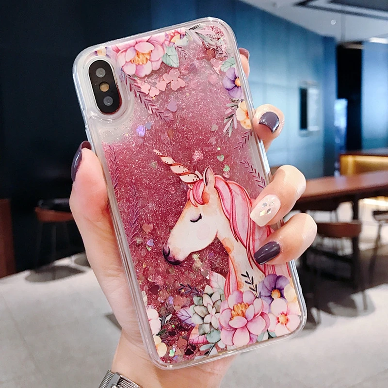 Чехол Unicorn Liquid для OPPO Realme X2 XT X U1 C1 2 3 Pro Neo 7 9 чехол с блестящим песком Reno 2z Z 10X Zoom