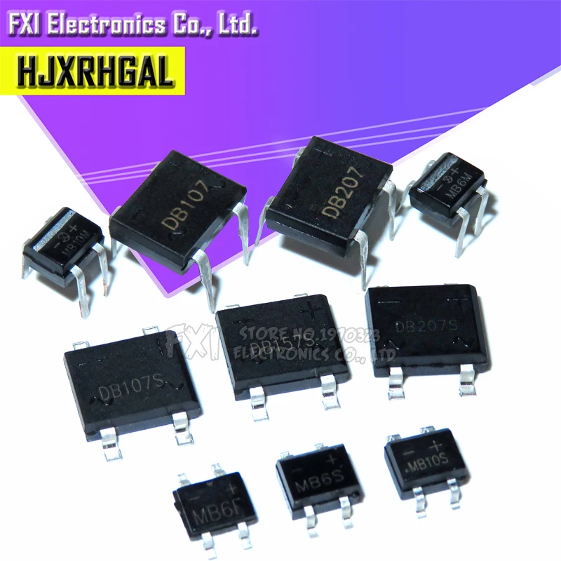 20 шт. MB6F MB6S MB10S MB6M DB107 S DB157S DB207S DB107 DB207 выпрямительный мост SOP DIP Bridge Stack 0.5A 1A 600V 1000V