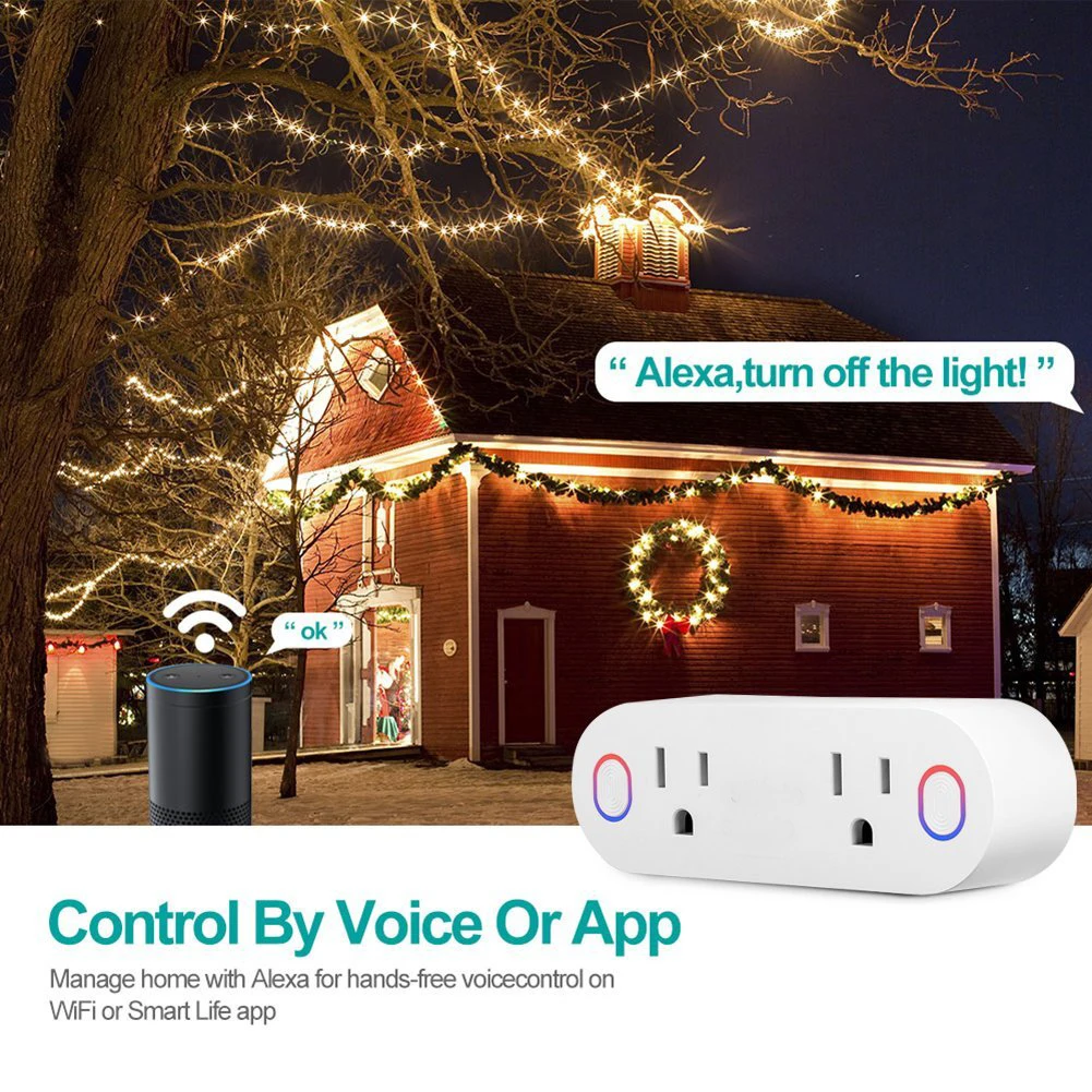 Wifi смарт Мощность вилки адаптеры электрические розетки 15A таймер контроля