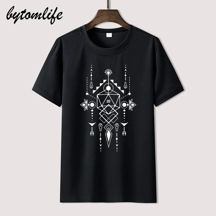 Футболка D20 в минималистичном стиле для мужчин брендовая хлопковая тенниска с