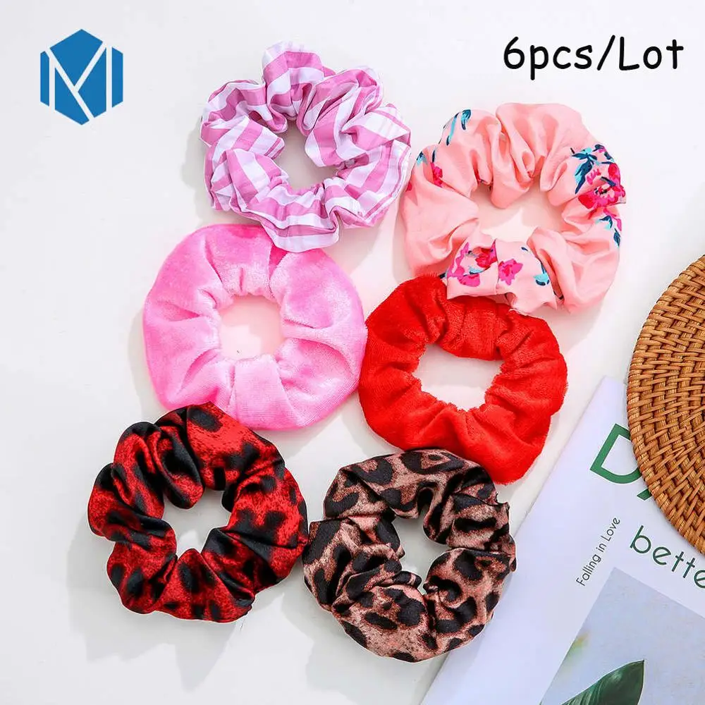 6PCS-N M MISM 11 шт. винтажные леопардовые бархатные резинки для волос для женщин и девочек, шелковые эластичные полосы обруча для волос, набор модных аксессуаров для волос - Цвет: 6PCS-N