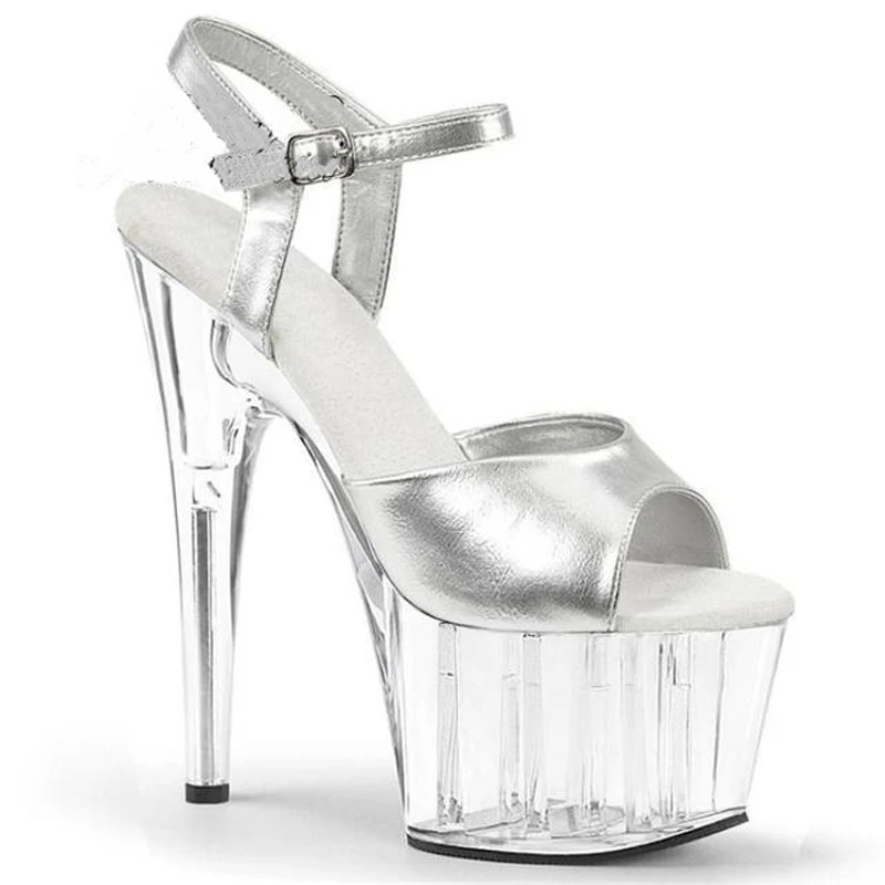 

Hot Women's Stilettos High Heel Sandals 15cm Nightclub Slingblack Model Catwalk Design Fashion Pole Dance Shoes
