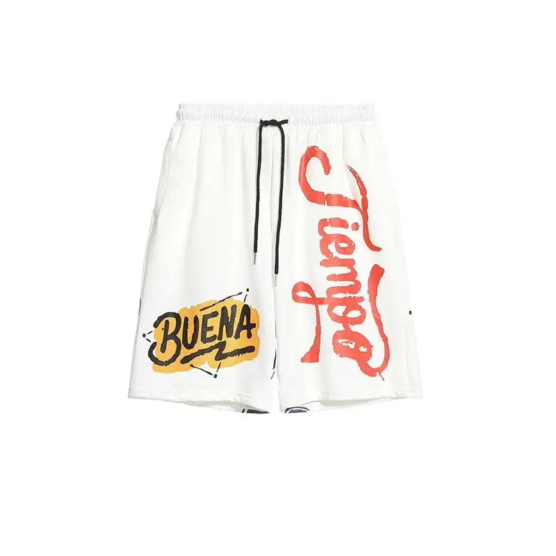

Street Fashion Casual Men's Sports Shorts Leeter Printed StreetWear Loose Half Pants Basketball Sportspants Hip Pocket Shortspa
