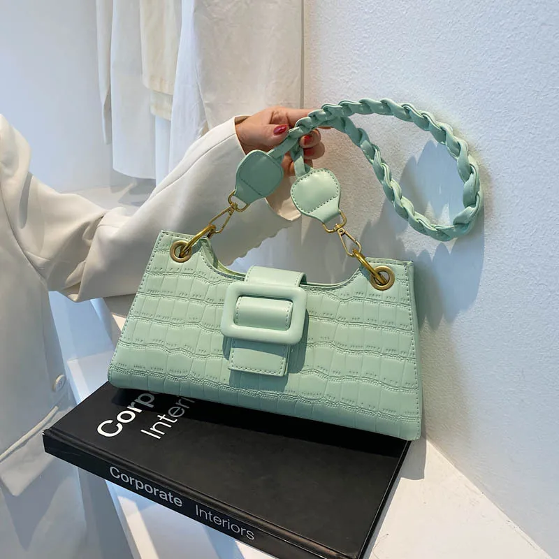 

Women Stone Pattern Shoulder Bag Retro Bag 2021 New Fashion Armpit Bag Messenger Bag Crossbody Bags for Women Baguette Bags