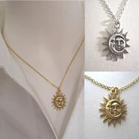 new retro sun flower moon pendant necklace lady necklace fashion metal accessories party jewelry girl gift