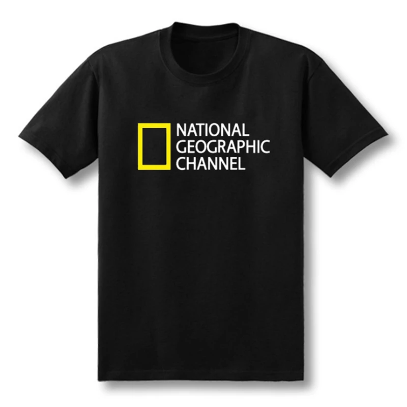 

Футболка мужская хлопковая, короткий рукав с национальным географическим каналом, мультяшный принт, Повседневная Уличная одежда, sh, лето