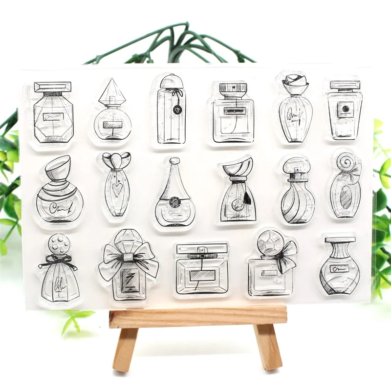 

YPP флаконы духов для рукоделия прозрачный силиконовый штамп/печать для скрапбукинга/фотоальбома декоративный прозрачный штамп