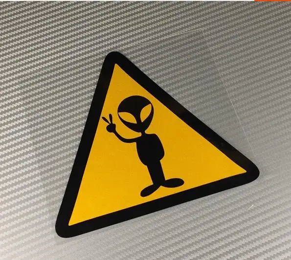 Светоотражающая наклейка с пришельцами знак мира виниловые треугольные