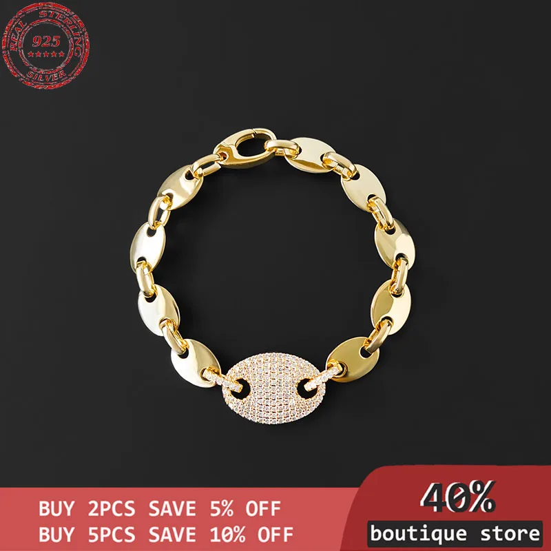 

Silver wristband Sterling S925 pig nose bracelet, modern women's clothing, light and luxurious