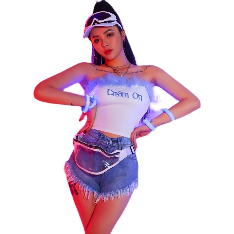 Женский костюм для диджея танцевальный бара и ГОГО сексуальный ночного клуба в