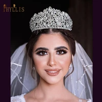 a404 luxury crystal bridal tiaras crown rhinestone pageant diadem bling bride hairbands vintage wedding hair accessories