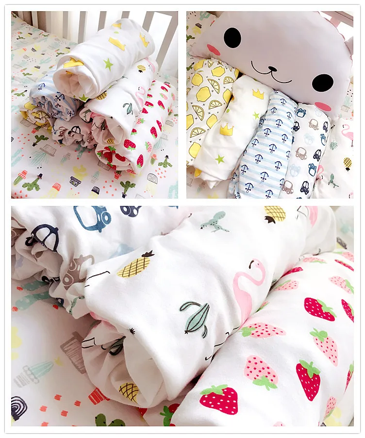 100см хлопковая кроватка простыня Мягкая дышащая детская наматрасник мультфильм