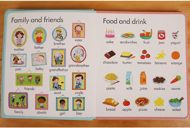 Usborne английская фотография книжка с доской Book My First Word словарь для детской