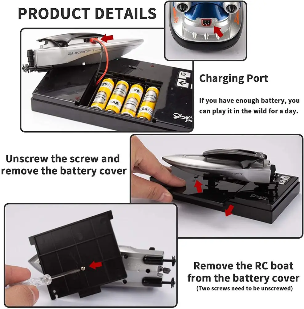 Радиоуправляемая лодка для детей Hovercraft-синяя электрическая скоростная EP Racing RC RTR