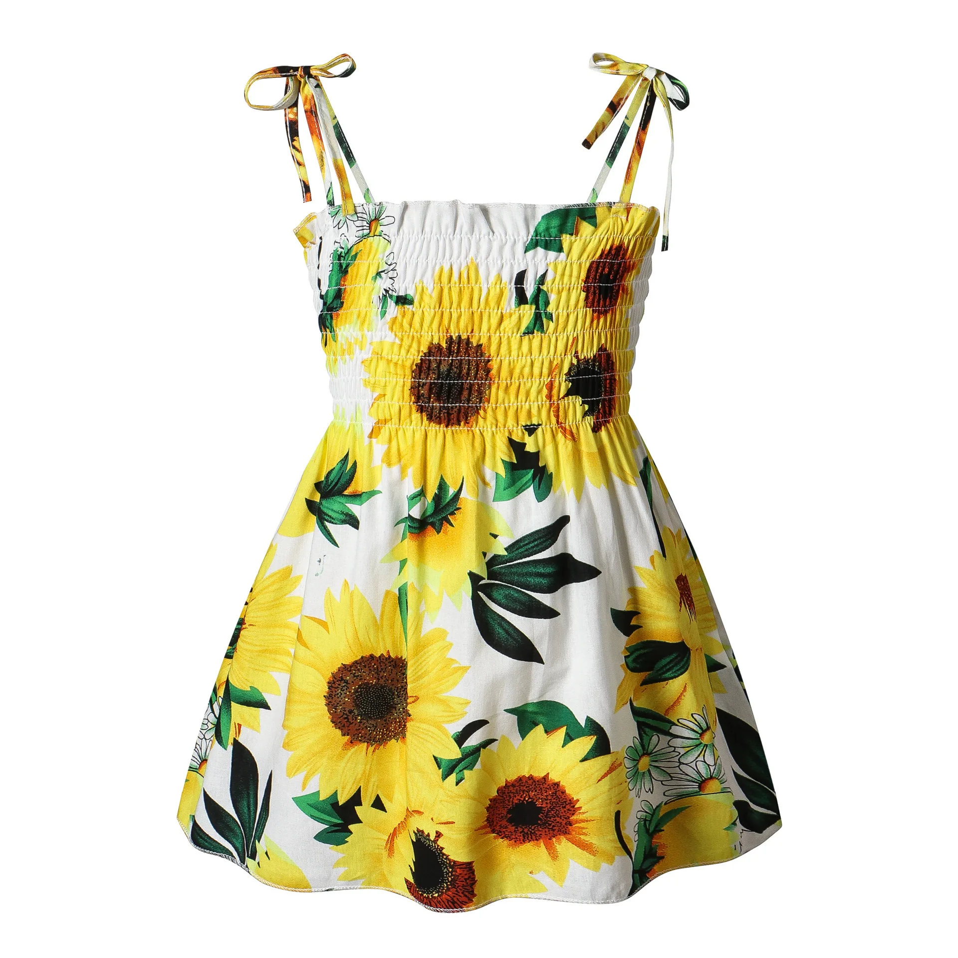 

Baby Girl Flower Print Casual Summer Dress Sleeveless Baby Beach Dress Sling Clothes Children Princess Dresses