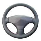 Чехол рулевого колеса автомобиля для Peugeot 206 1998-2005 206 SW 2003-2005 206, настраиваемая самодельная рулевая Обмотка из микрофибры