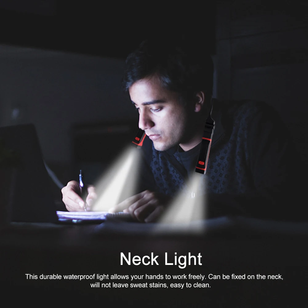 

Led Neck Light Crochet Hands Free Reading Lamp Adjustable Brightness For Crafting Camping Knitting Walking Dimmable Running