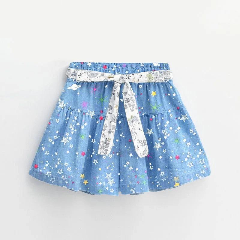 

Шорты для девочек, хлопковые, со звездами, бантами, на резинке, со средней талией, для девочек, лето 2021