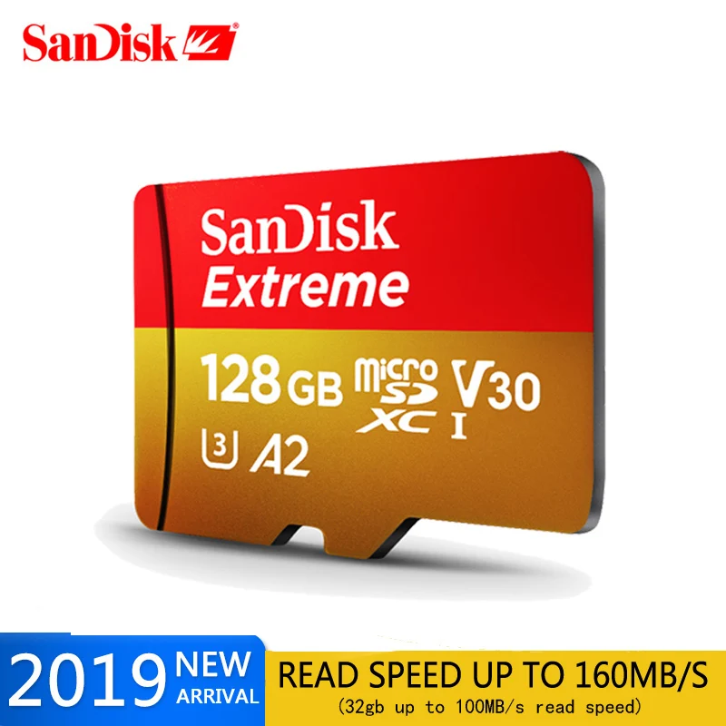 Sandisk Оригинальная карта памяти Экстрим Micro SD A2 A1 V30 U3 флэш 64 ГБ 32 TF 128 Microsd для