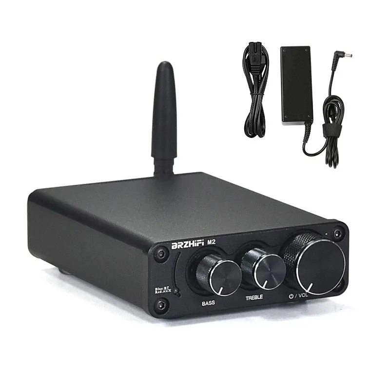 

TZT BRZHIFI M2 Small Amplifier BT 5.0 Subwoofer Amplifier 80W+80W Power Amp With 15V 5A Power Supply