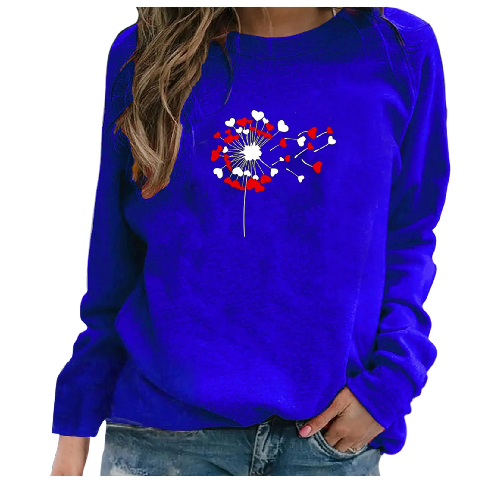 59# Oversized O-neck Harajuku Sweatshirts Flower Printing Long Sleeve Women Pullovers Streetwear Tracksuit Blouse Женское Платье