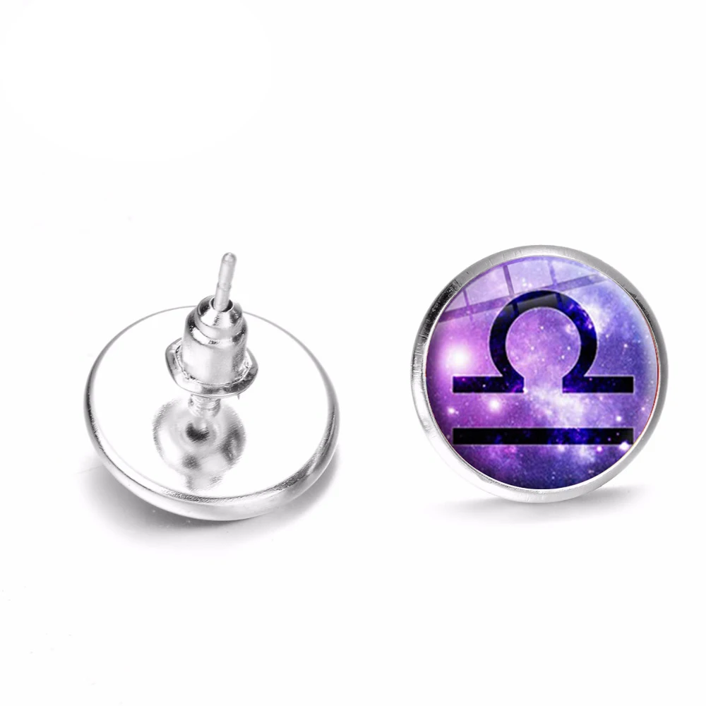 Серьги-гвоздики SONGDA с гороскопом астрологией и зодиаком Лев телец близни рак