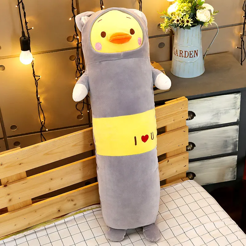 duck 65/90/120 см милый мультяшный кролик в виде утки и медведя вниз хлопок переодевать мягкая плюшевая подушка мягкие игрушки в подарок на день рождения - Цвет: duck