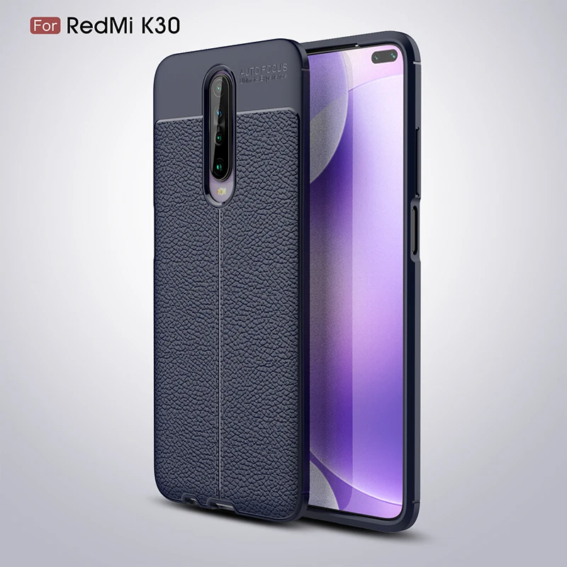 Чехол для телефона xiaomi Remdi K30 K 30 чехол роскошный кожаный стильный бампер чехол для xiaomi K 30 K30 Pro 5G чехол K30 Funda - Цвет: Синий
