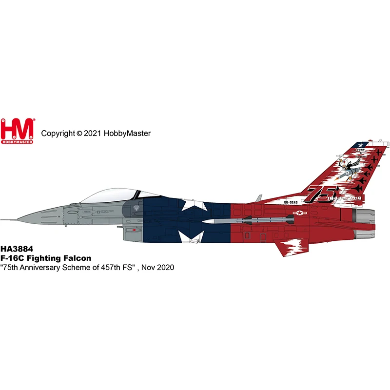 

May HA3884 F16 Fighter F-16C 457th Combat Squadron 75th Anniversary Painted November 2020