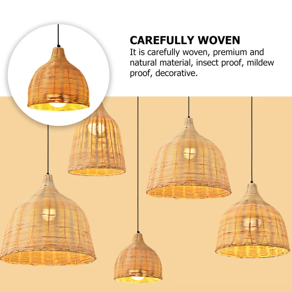 

1PC Chinese Style Chandelier Rattan Weaving Creative Ceiling Lamp Decoration