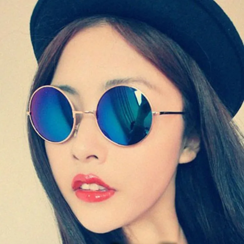 

Retro Round Pink Sunglasses Women Brand Designer Sun Glasses For Women Alloy Mirror Female Sunglasses New