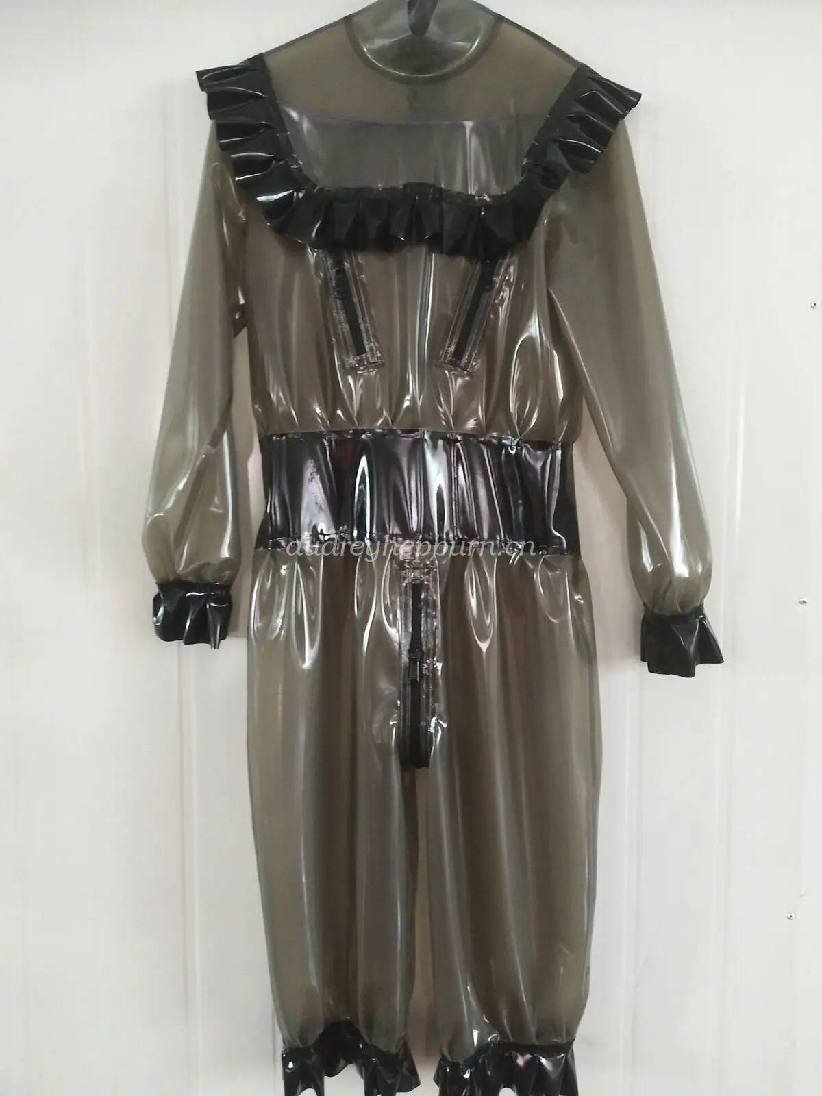Латексный резиновый женский свободный серый костюм Индивидуальный размер |