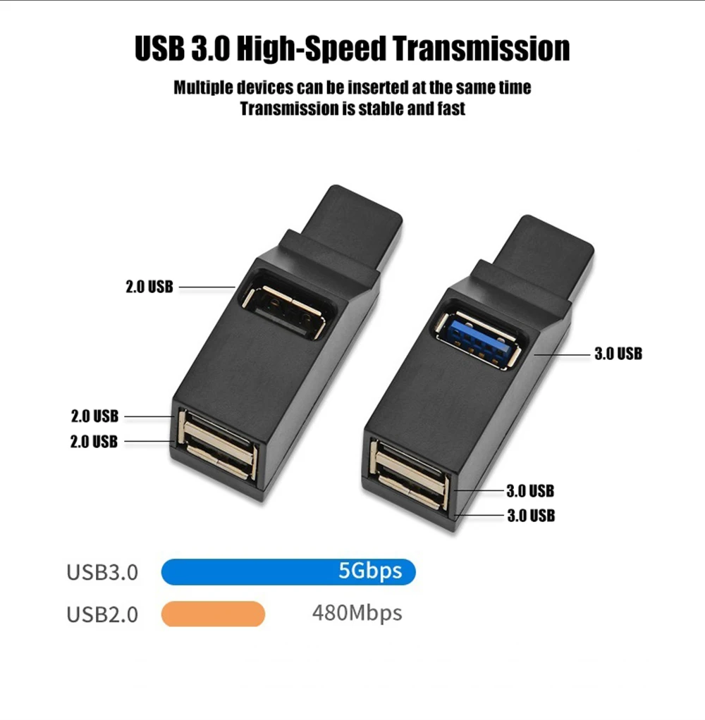 

Wireless 3 in 1 USB 3.0 Hub For Laptop Adapter PC Computer USB 2.0 Charge Hub 3 Ports Notebook Splitter Dell Accessories