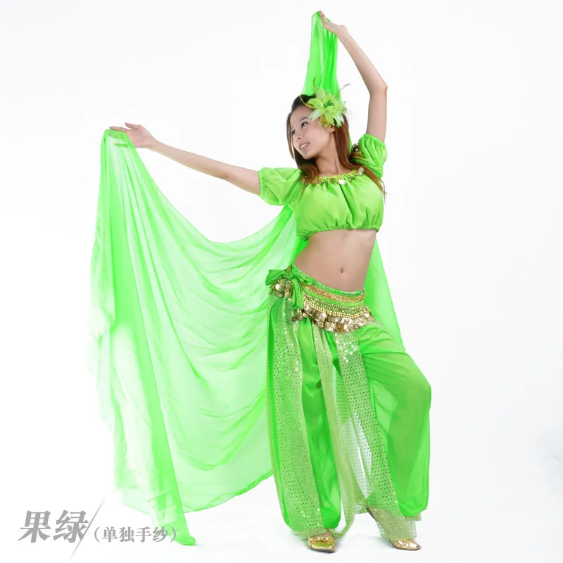 Индийский Оранжевый танец живота костюм современный Восточный BellyDancing пряжа шарф для женщин BellyDance костюм сценическое шоу шаль для танцев - Цвет: Guolu
