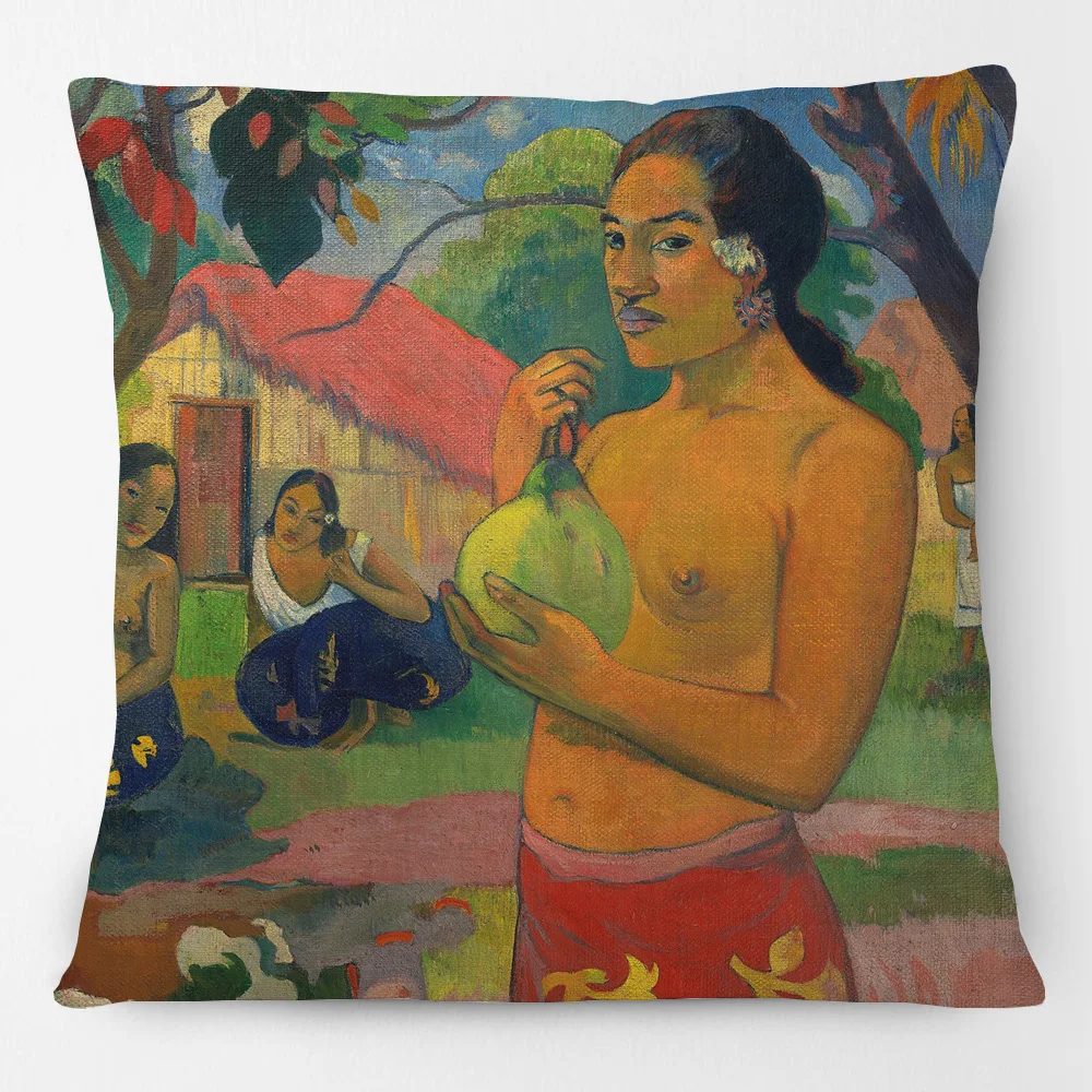 Послеимпрессионистский художник пол гаугуин наволочки с рисунком черная