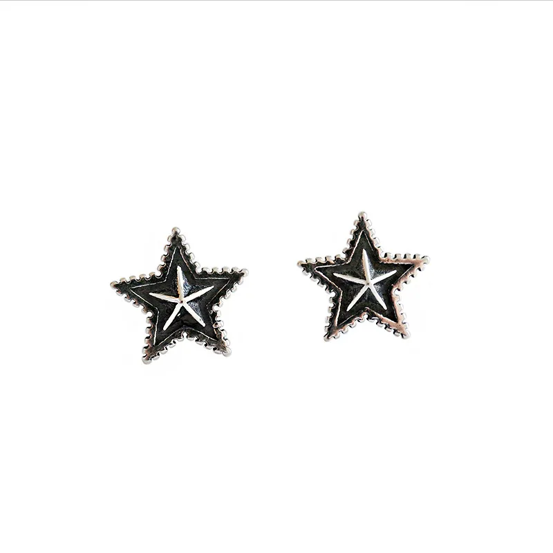 

CH-1043 Korea Korean version of S925 sterling silver personality wild retro star earrings female silver jewelry