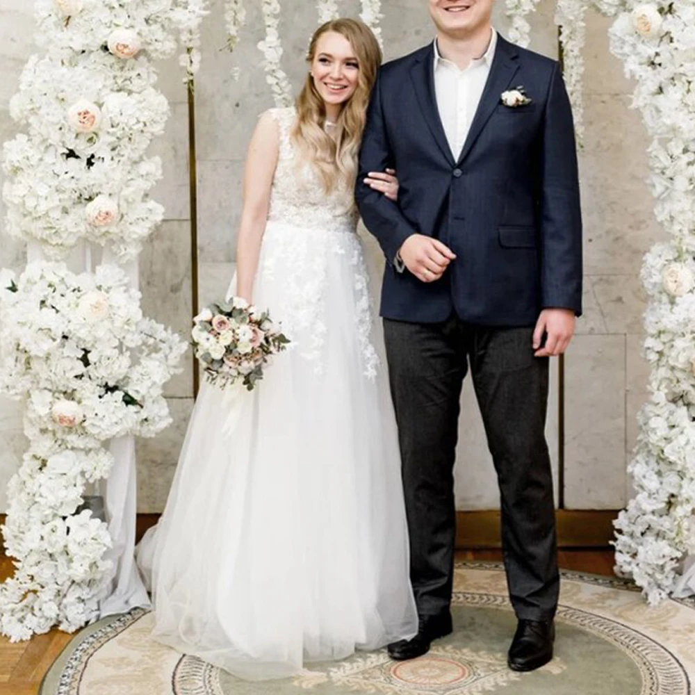 LORIE 2020 свадебное платье трапециевидной формы с кружевной аппликацией и длинным