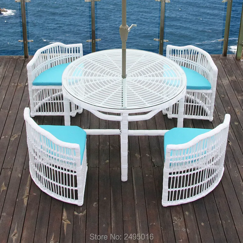 5 шт./компл. набор мебели из ротанга для внутреннего дворика обеденный стол двора