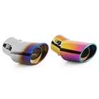 Универсальный наконечник глушителя выхлопной трубы для автомобиля, согнутый цвет, нержавеющая сталь, задняя выхлопная труба автомобиля, наконечник глушителя, автомобильные аксессуары