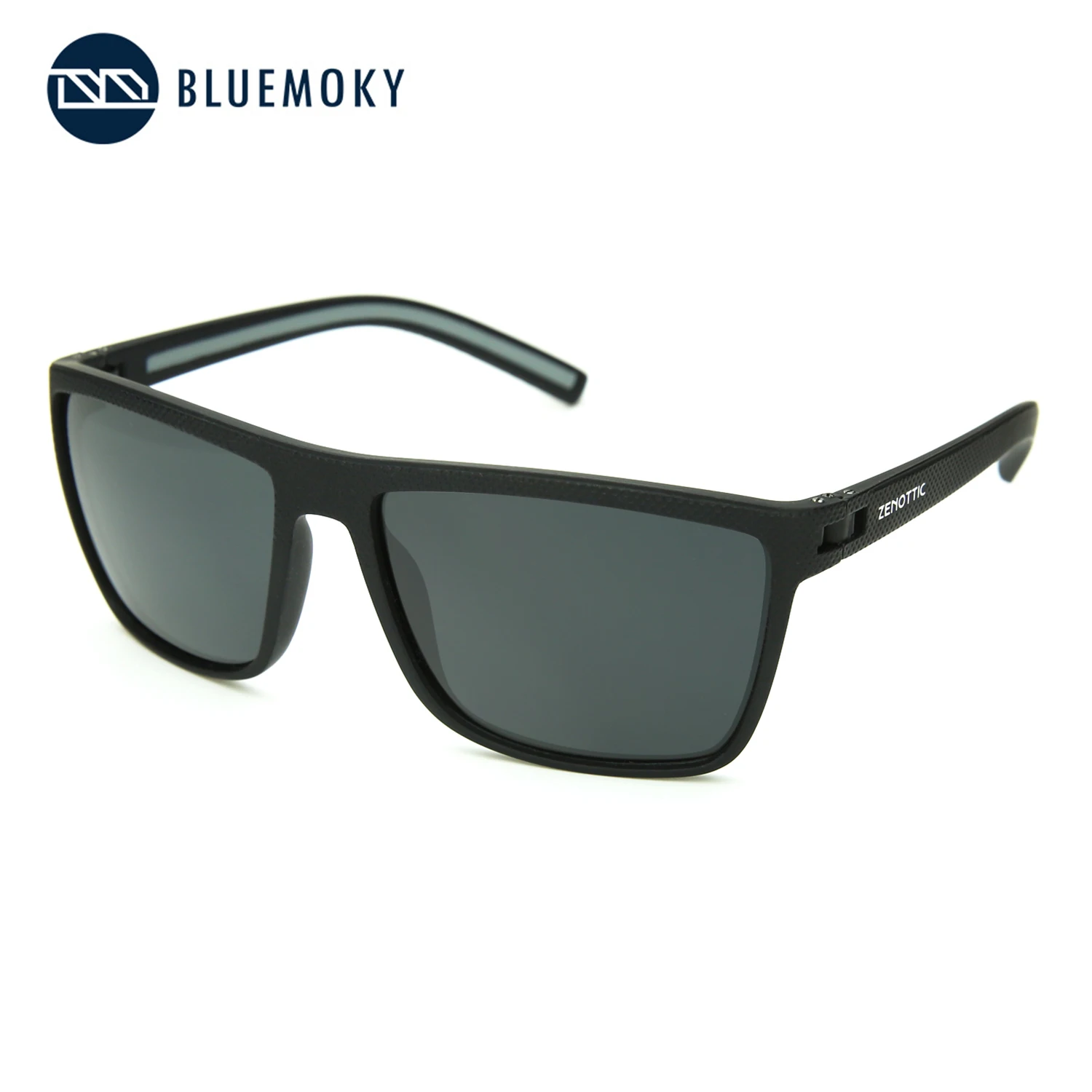 Мужские солнцезащитные очки BLUEMOKY, высокое качество,, поляризационные, Ретро стиль, TR90, большие, квадратные, негабаритные, солнцезащитные очки, большие, крутые, UV400, BT6204 - Цвет линз: BLACK