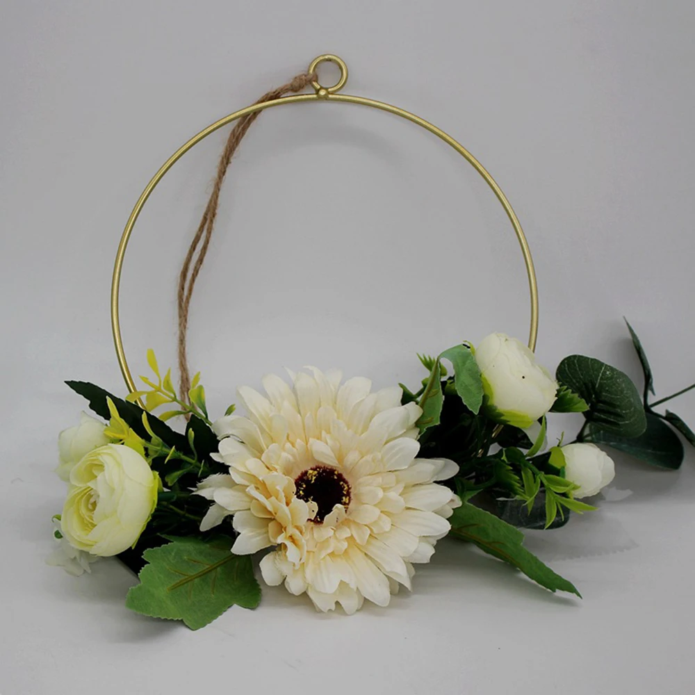 Железное кольцо сделай сам гирлянда искусственный растительный цветок стойка