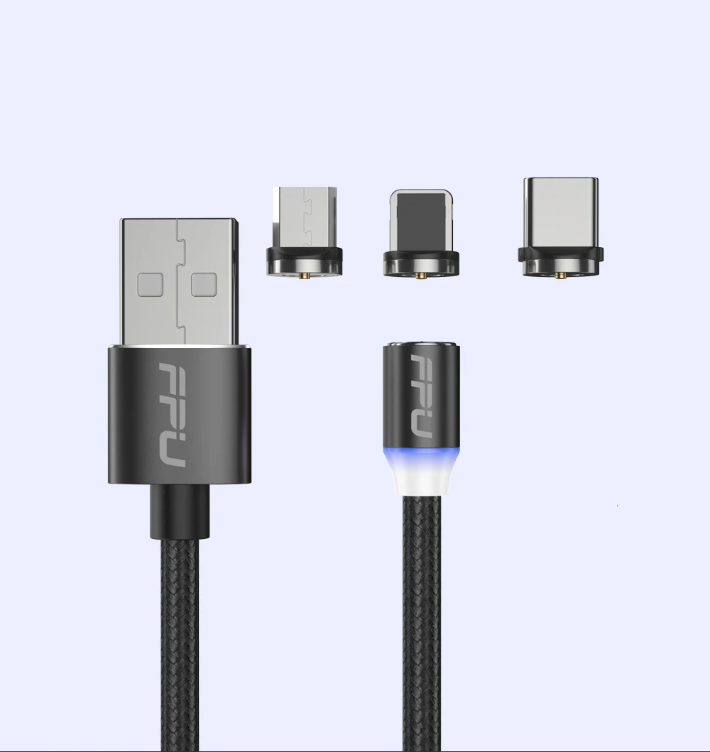 FPU 3 м Магнитный Micro USB кабель для iPhone samsung Android мобильный телефон Быстрая зарядка usb type C кабель магнит зарядное устройство провод шнур
