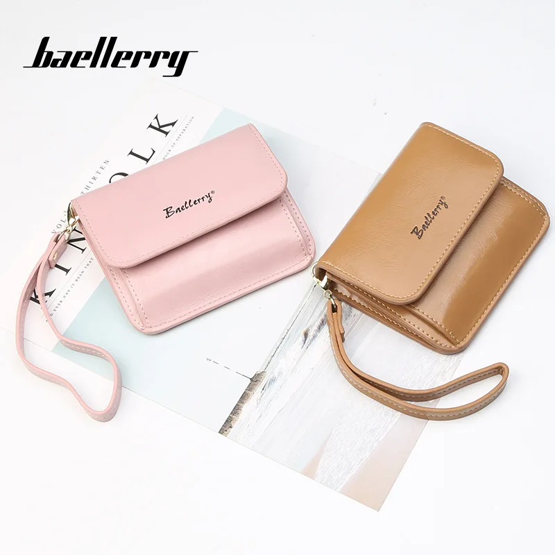 Мини кошелек женские кожаные кошельки модный короткий с застежкой маленькие 7