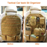 tactical car back seat organizer multi function sports accessory storage pockets 1000d military outdoor molle seat cover bag