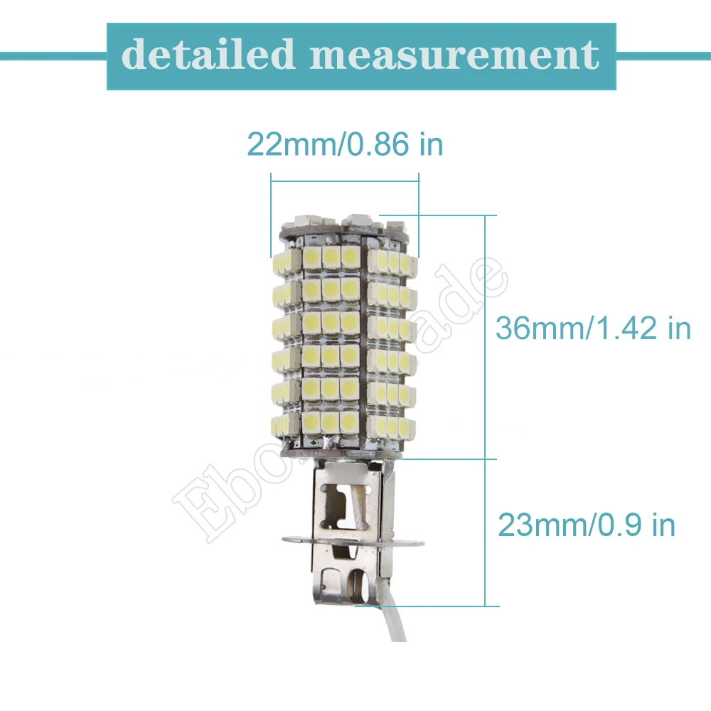 2 шт. светодиодные лампы H3 супер яркие 120SMD 3528 Светодиодный ные Автомобильные