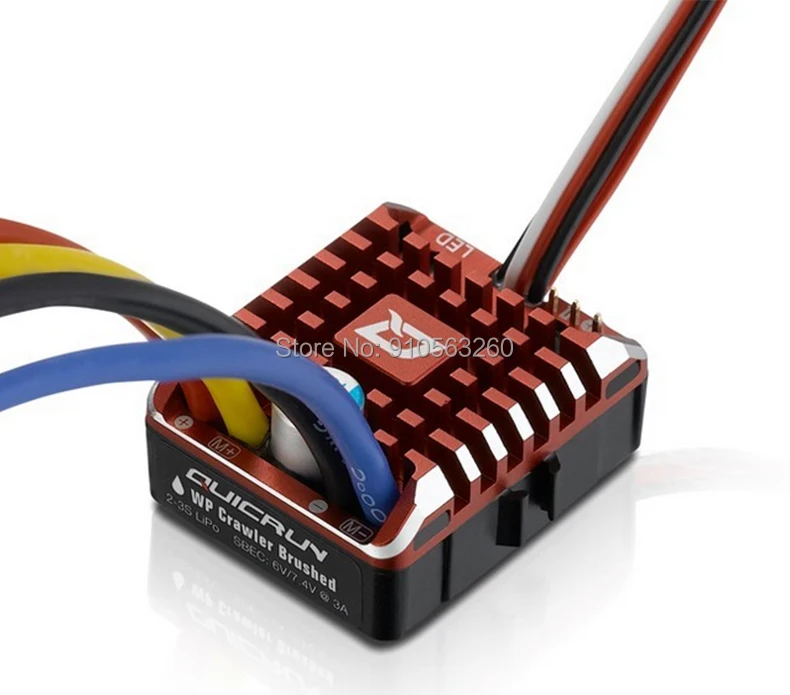 

Hobbywing QuicRun 1:10 1/8 WP Crawler Brush Brushed 80A 1080 Electronic Speed Controller Waterproof ESC With Program box LED BEC