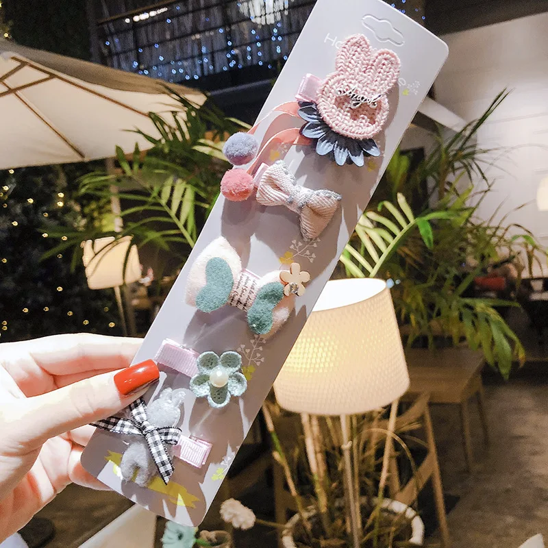 Заколки для волос с бантом в виде кролика девочек 5 шт./компл. милые детские