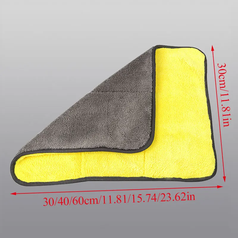 

1PC 30x30/60CM Car Wash Microfiber Towel Car Cleaning Drying Cloth Hemming Car Care Cloth Detailing Plush Car Wash Towel