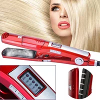 lcd display steam hair straightener ceramic vapor infrared heating flat iron pod hair straightening iron hair carial styler tool