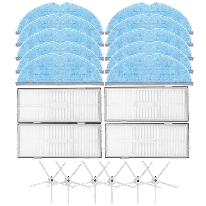 

Replacement Kit for Xiaomi Roborock S7 T7S T7 Plus Vacuum Cleaner Include 6 Side Brush 4 Hepa Filter 10 Mop Cloth